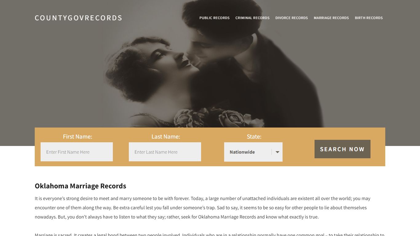Oklahoma Marriage Records | Enter Name and Search|14 Days Free